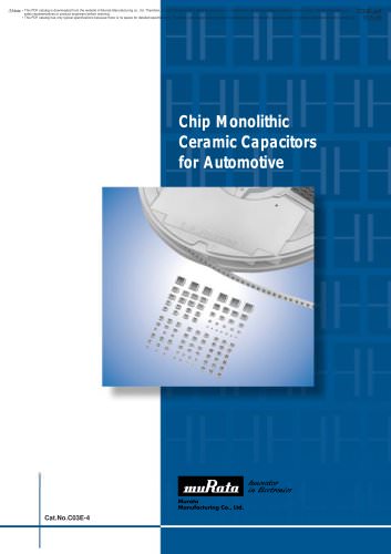 Chip Monolithic Ceramic Capacitors for Automotive 