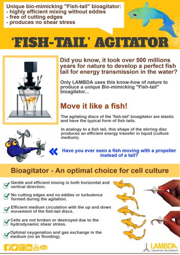 Bio mimicking agitation for MINIFOR laboratory fermentor bioreactor system