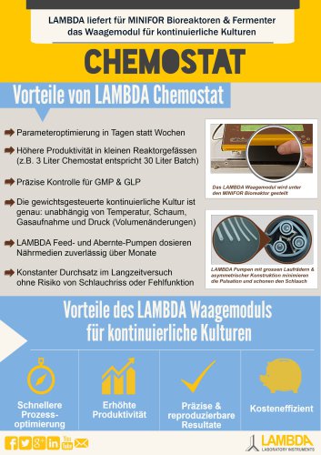 LAMBDA Chemostat_Praezises Waagemodul fuer kontinuierliche Kulturen