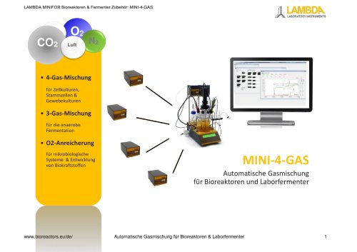 LAMBDA MINI-4-GAS Automatische Gasmischung für Bioreaktoren und Fermenter - Prospekt