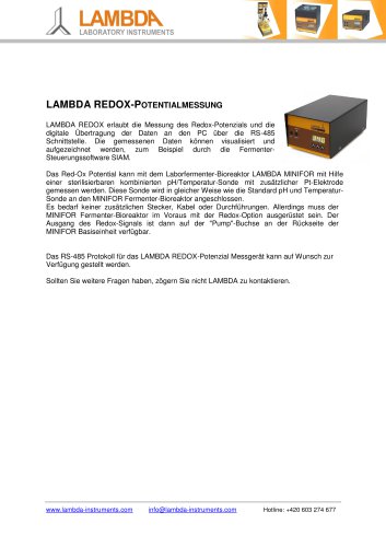 LAMBDA REDOX-Potentialmessung