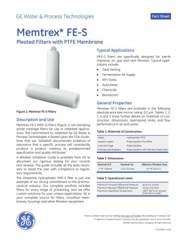 Memtrex FE-S Pleated Filters