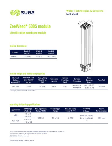 ZeeWeed 500S –  small systems