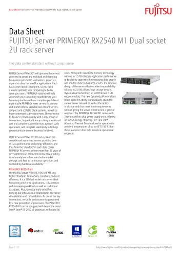 Data sheet - PRIMERGY RX2540 M1