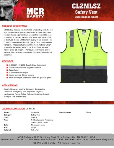 CL2MLSZ Safety Vest