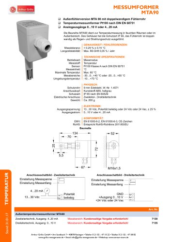 Datenblatt MTA90