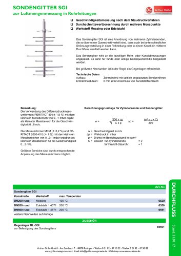 Datenblatt Sondengitter - SGI