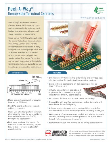 Peel-A-Way® Removable Terminal Carrier