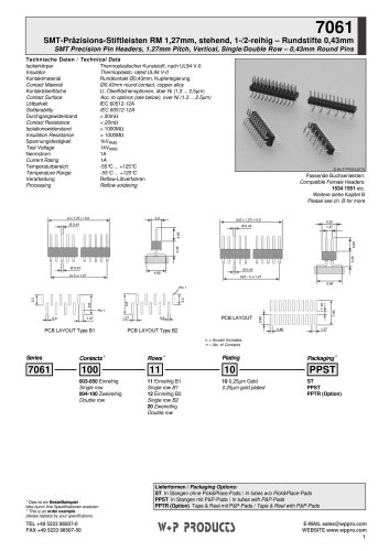 7061 series - SMT Precision Pin Headers