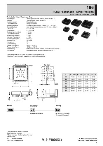 PLCC-Fassungen - Einlöt-Version