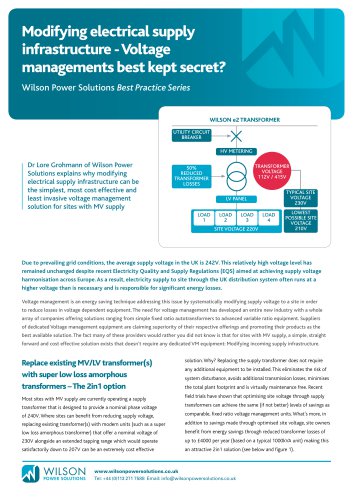 Voltage Management through MV supply_WPS_best practice series