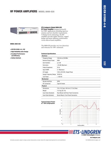 RF POWER AMPLIFIERS MODEL 8000-020