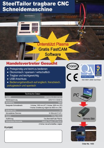 SteelTailor tragbare CNC Schneidemaschine Plasma und oxy-Brennstoff -SteelTailor P