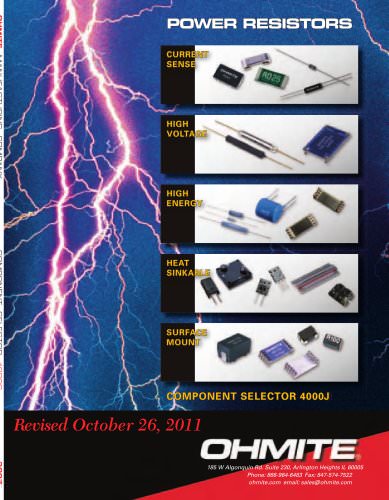 Ohmite Catalog   Revised October 26, 2011