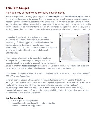 Thin Film Gauges