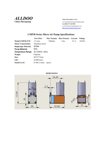 Longlife brushless DC motor air vacuum micropumps