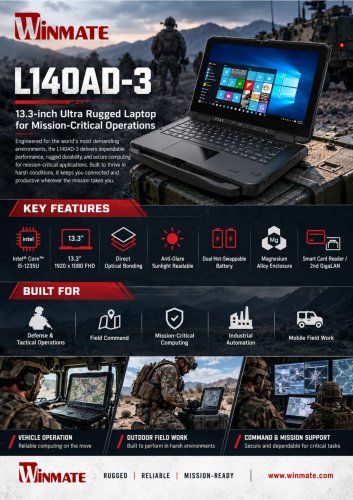 13.3-inch Ultra Rugged Laptop with Intel&reg; Core&trade; i5-1235U L140AD-3