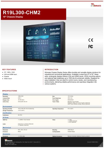 19" Chassis Display  R19L300-CHM2