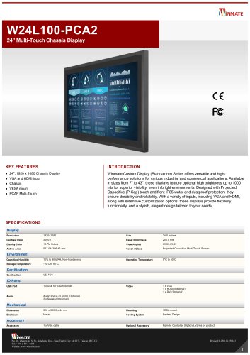 24" Multi-Touch Chassis Display W24L100-PCA2