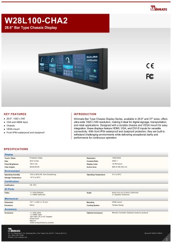28.6" Bar Type Chassis Display W28L100-CHA2