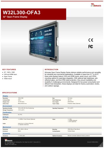 32&rdquo; Open Frame Display W32L300-OFA3