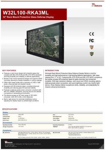 32" Rack Mount Protective Glass Defense Display W32L100-RKA3ML