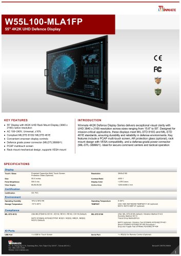 55" 4K2K UHD Defence Display W55L100-MLA1FP