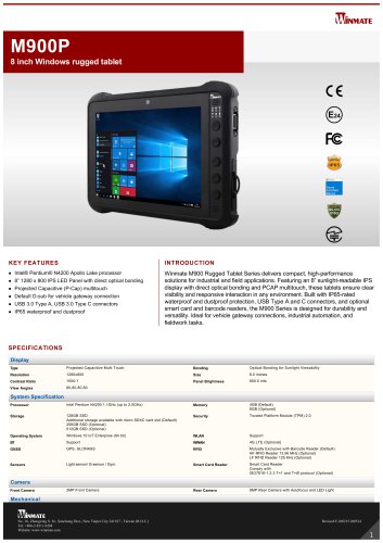 8 inch Windows rugged tablet M900P