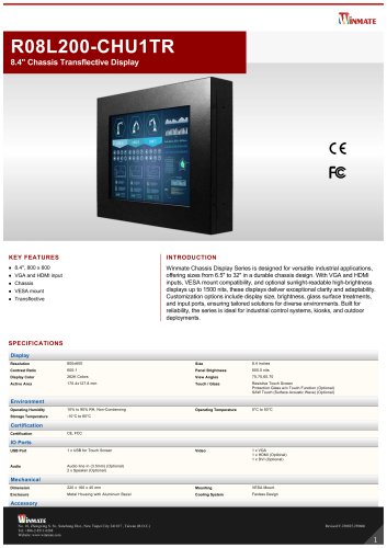 8.4" Chassis Transflective Display R08L200-CHU1TR