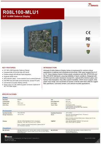 8.4" G-WIN Defence Display R08L100-MLU1