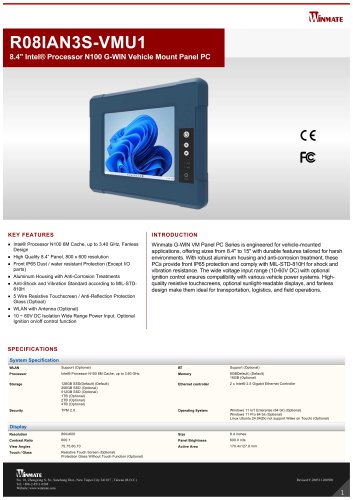 G-WIN VM Series Panel PC R08IAN3S-VMU1