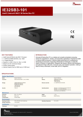 Intel&reg; Celeron&reg; N6211 M Series Box PC IE32SB3-101