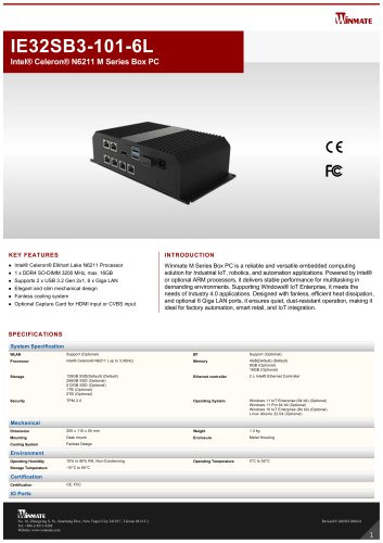 Intel&reg; Celeron&reg; N6211 M Series Box PC IE32SB3-101-6L
