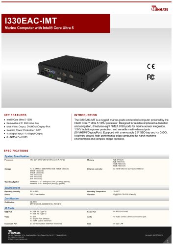 Marine Computer with Intel® Core Ultra 5 I330EAC-IMT