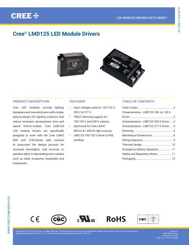 Cree® LMD125 LED Module Drivers