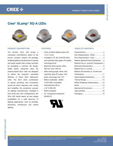 Cree ®  XLamp ®  XQ-A LEDs