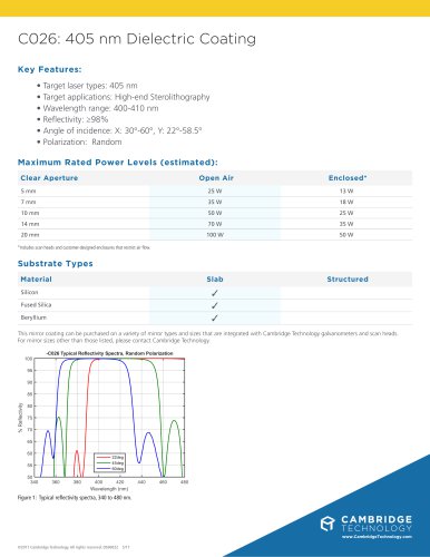 C026: 405 nm Dielectric Coating