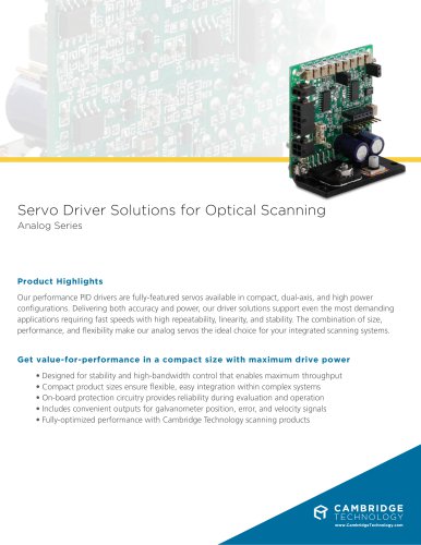 Servo Driver Solutions for Optical Scanning-Analog Series