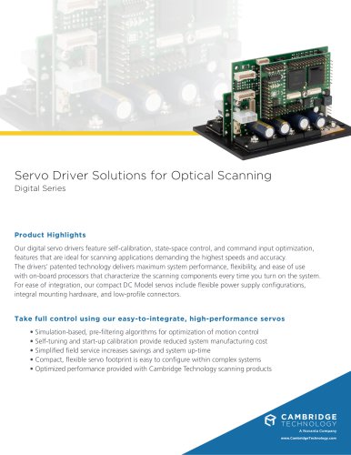 Servo Driver Solutions for Optical Scanning-Digital Series