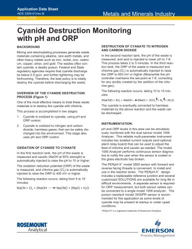 Cyanide Destruction Monitoring with pH and ORP