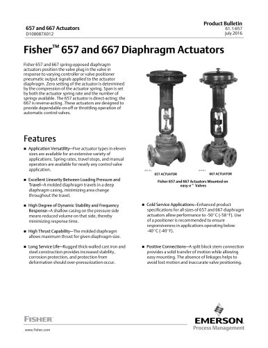 Fisher 657 and 667 Diaphragm Actuators