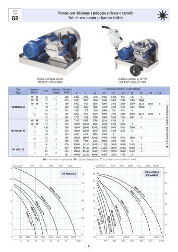 Belt driven pumps on base or trolley