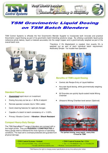 TSM Batch Blender Liquid Dosing