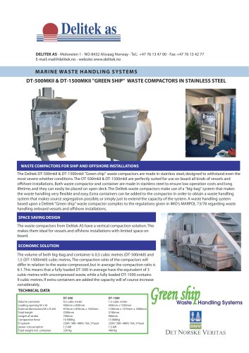 Waste compactor in stainless steel