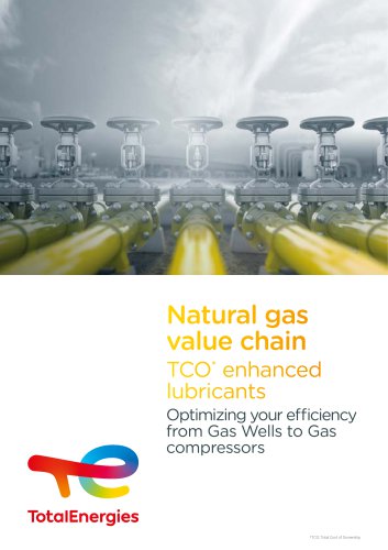 Natural Gas value chain TCO*  enhanced lubricants