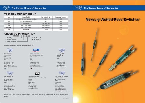 Mercury wetted reed switches