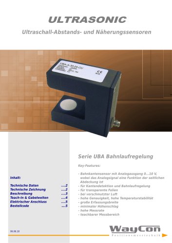 Ultraschallsensoren UBA-Gabelsensor