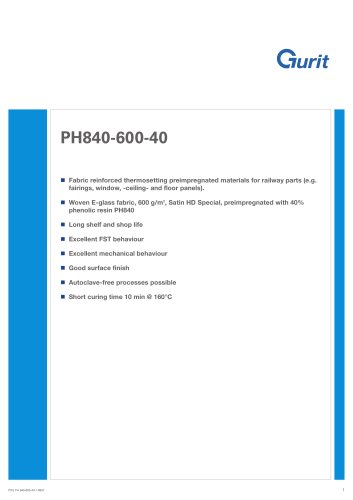 PHG840 - Prepreg materials for rail interior parts (v1))