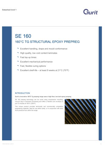 SE 160 - 160°C TG STRUCTURAL EPOXY PREPREG (v1)