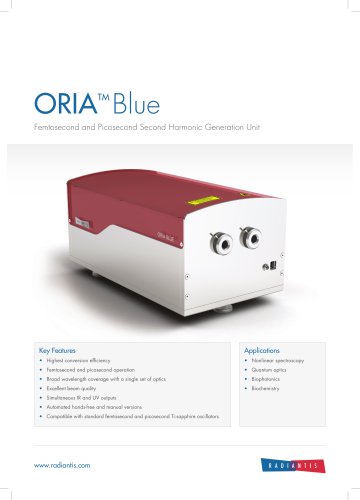 Oria Blue Femtosecond and Picosecond Harmonic Generator Datasheet